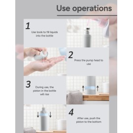 Airless Pump Bottles Travel: Lotion Dispenser for Small Size - Empty Shampoo Containers - Mini Vacuum Jar for Cream - 1 oz Plastic Gray