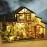OZJAY DIY Miniature House Kit, Tiny House Kit with LED & Music Movement, DIY Wooden Dollhouse Miniature Kit for Adults Teen, Wooden Crafts Lovely Dollhouse Kit(Bamboo Stream Garden)