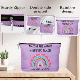 16th Birthday Gifts for Girls with 2009 Birthday Makeup Bag and Inspirational Keychain, 16 Year Old Birthday Gift Ideas for Daughter, Niece, Granddaughter, Thank you, Christmas Cosmetic Travel Bag