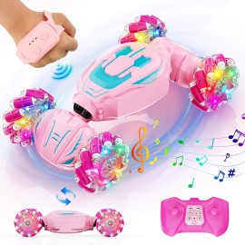 Gesture Sensing Stunt Remote Control Car - 2.4GHz 360 Rotating 4WD Transform RC Car, Birthday Gift for Girls 6 7 8+ Year Old