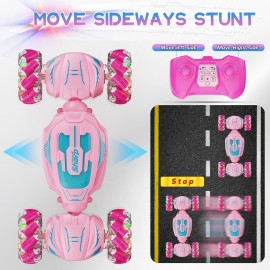 Gesture Sensing Stunt Remote Control Car - 2.4GHz 360 Rotating 4WD Transform RC Car, Birthday Gift for Girls 6 7 8+ Year Old