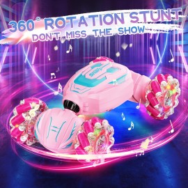 Gesture Sensing Stunt Remote Control Car - 2.4GHz 360 Rotating 4WD Transform RC Car, Birthday Gift for Girls 6 7 8+ Year Old