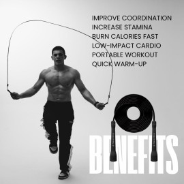 SwissSkip Speed Jump Rope by Dayan Kolev, 5mm PVC Skipping Rope, for Beginners and Advanced Athletes, Ideal for Fitness, Cardio, Boxing & CrossFit, Adjustable length with Unbreakable Handles (White)