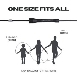 SwissSkip Speed Jump Rope by Dayan Kolev, 5mm PVC Skipping Rope, for Beginners and Advanced Athletes, Ideal for Fitness, Cardio, Boxing & CrossFit, Adjustable length with Unbreakable Handles (White)