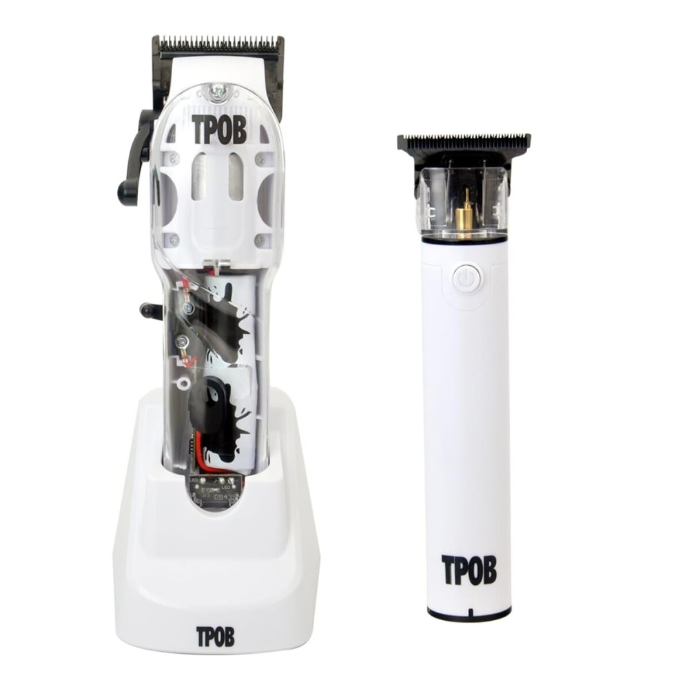 TPOB White Slime 2 Splatt Clipper Trimmer Set Barber Hair Clippers for Men 6800 RPM