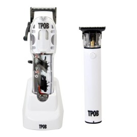 TPOB White Slime 2 Splatt Clipper Trimmer Set Barber Hair Clippers for Men 6800 RPM