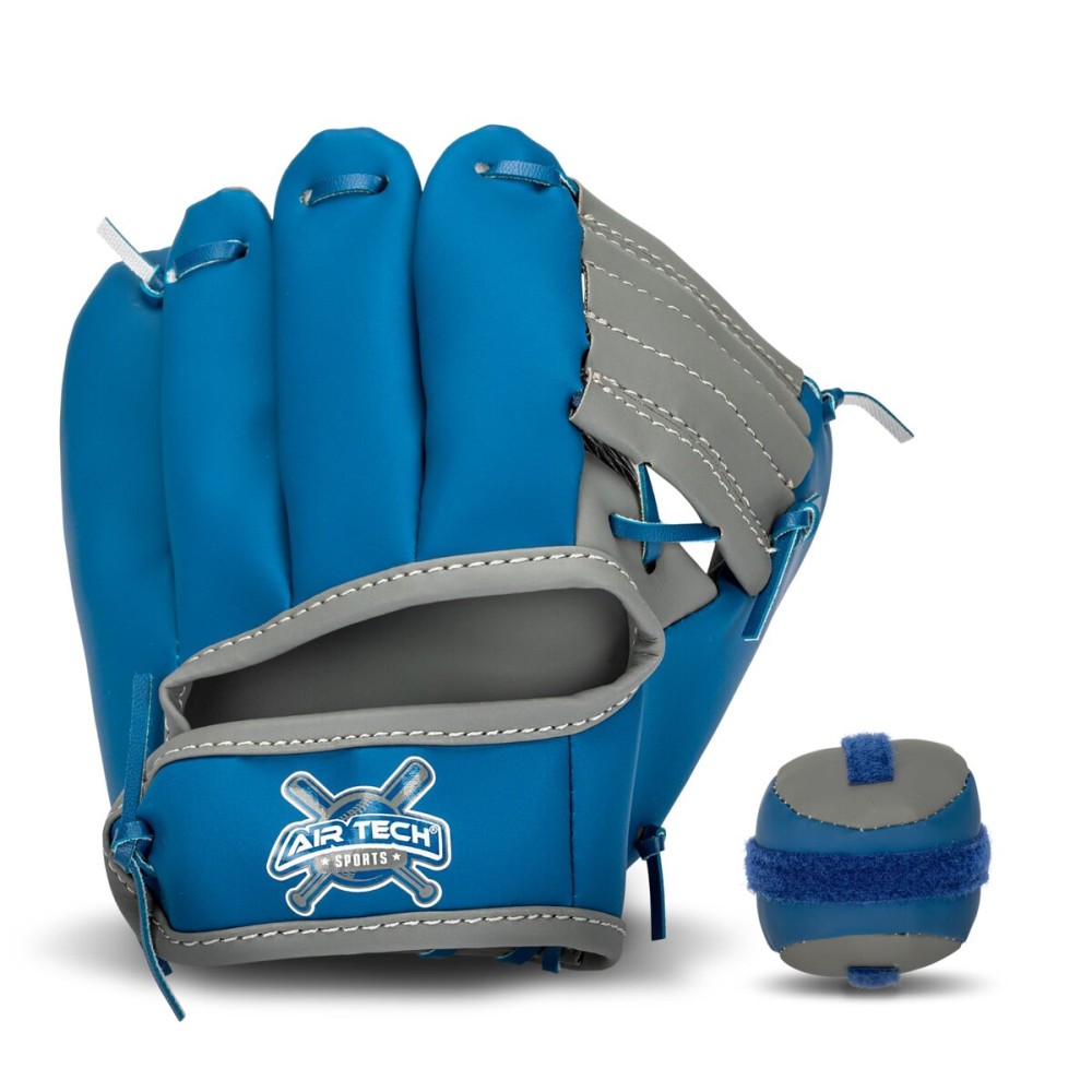 Franklin Sports Kids Toy Baseball Glove + Ball Set - Stiktek Baseball + Teeball Glove for Boys + Girls - Self-Stick Mitt + Ball Included - Youth Toy for Ages 3+ - 8 Inch - Grey + Navy