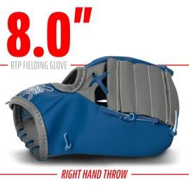 Franklin Sports Kids Toy Baseball Glove + Ball Set - Stiktek Baseball + Teeball Glove for Boys + Girls - Self-Stick Mitt + Ball Included - Youth Toy for Ages 3+ - 8 Inch - Grey + Navy