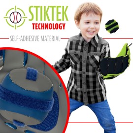 Franklin Sports Kids Toy Baseball Glove + Ball Set - Stiktek Baseball + Teeball Glove for Boys + Girls - Self-Stick Mitt + Ball Included - Youth Toy for Ages 3+ - 8 Inch - Grey + Navy