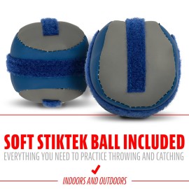 Franklin Sports Kids Toy Baseball Glove + Ball Set - Stiktek Baseball + Teeball Glove for Boys + Girls - Self-Stick Mitt + Ball Included - Youth Toy for Ages 3+ - 8 Inch - Grey + Navy