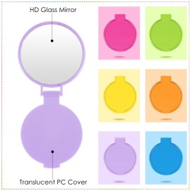 Jetec 18 Pieces Compact Mirrors Bulk Gifts Mini Vintage Pocket Mirrors for Purse Small Portable Folding Round Makeup Stuffs for Travel Daily Use Party Favors Women (Bright Colors)