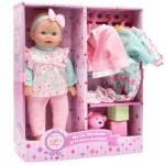 Gift Boutique Baby Doll 14 Inch Soft Body with Clothes & Accessories Sets of Outfits with Hangers Teddy & Toy Blocks Playset Wardrobe Storage Closet, Ideal Gift for Kids - Set of 4