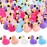 EKisemio 50pcs Mini Resin Flamingo Ducks Multiple Colors Resin Animals Cute Tiny Flamingo Figurine for Craft Dollhouses Fairy Tale Gardens Micro Landscapes Cake Aquarium Decor DIY Ornament