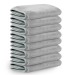 Nugilla Makeup Remover Cloths, 8 Packs Makeup Remover Towels Reusable Face Wash Cloth, Soft Makeup Remover Microfiber Face Cloth for Women(Light Grey)