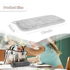 Nugilla Makeup Remover Cloths, 8 Packs Makeup Remover Towels Reusable Face Wash Cloth, Soft Makeup Remover Microfiber Face Cloth for Women(Light Grey)