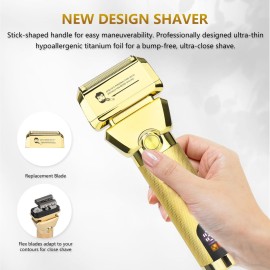 Hair Clippers for Men Professional, Barber Clippers and Trimmer Set, Hair Clipper& Hair Trimmer & Electric Foil Shavers Razor Kit, Hair Cutting kit, Cordless Mens Grooming Kit-Gold Hair Clippers for Men Professional, Barber Clippers and Trimmer Set, Hair Clipper& Hair Trimmer & Electric Foil Shavers Razor Kit, Hair Cutting kit, Cordless Mens Grooming Kit-Gold