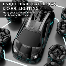 Terucle 8WD Remote Control Car, 2.4Ghz RC Cars with Spray & Cool Light, Kids Toys Electroplating Process Transform Drift Climbing Car, Boys Toys for Age 4-6 7 8-13 Year Old (Black)