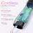 Cordless Curling Iron Brush, 2024 New Portable Travel Mini for Women, 7000Mah USB Rechargeable Wand With Negative Ion, Black