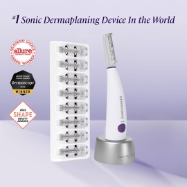Michael Todd Beauty Sonicsmooth Dermaplane Razor for Women Face + Eyebrow trimmer Dermaplaning System - Peach Fuzz Remover - 8 Weeks of Dermaplaning Blades