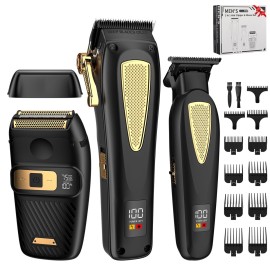 Professional Hair Clippers for Man,Hair Clippers Electric Shavers Razor T-Blade Hair Trimmer, 3 in 1 Cordless Barber Trimmer Bald Shavers LED Display Gifts