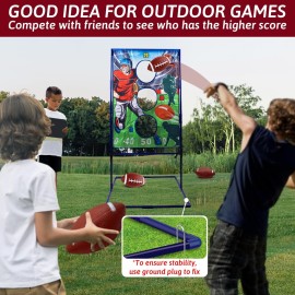 Punieayi Football Toss Game with 4 Inflatable Balls, Football Throwing Target Games for Boys 8-12, Sports and Outdoors Toys for Kids Ages 3+