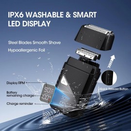 QREEYX Hair Clippers for Men Professional, 7500Rpm Beard Trimmer, IPX6 Waterproof Electric Shavers 3 in 1 Hair Cutting Kit for Men, Cordless Barber Clipper Set with LED Display for Mens Gifts QREEYX Hair Clippers for Men Professional, 7500Rpm Beard Trimmer, IPX6 Waterproof Electric Shavers 3 in 1 Hair Cutting Kit for Men, Cordless Barber Clipper Set with LED Display for Mens Gifts