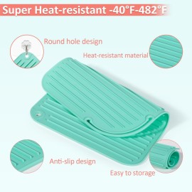 Quccefods Heat Resistant Mat Large Silicone Hot Hair Tools Holder for Curling Irons Flat Iron Hair Straightener Mat Portable Vanity Pad