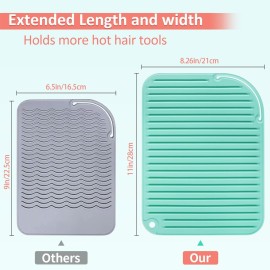 Quccefods Heat Resistant Mat Large Silicone Hot Hair Tools Holder for Curling Irons Flat Iron Hair Straightener Mat Portable Vanity Pad