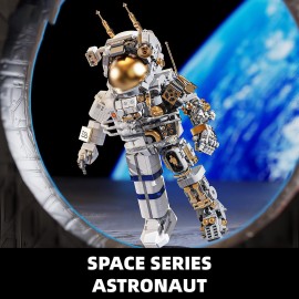 TGL TYCOLE Space Astronaut Building Block Set,860Pcs Spaceman Building Toys with Display Stand,Translucent Design Collection for Home or Office Decor,Birthday Gift for Adults& Boys Age 8-12