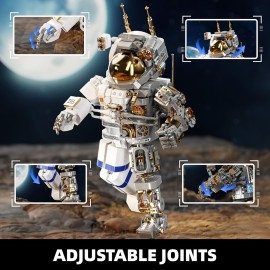 TGL TYCOLE Space Astronaut Building Block Set,860Pcs Spaceman Building Toys with Display Stand,Translucent Design Collection for Home or Office Decor,Birthday Gift for Adults& Boys Age 8-12