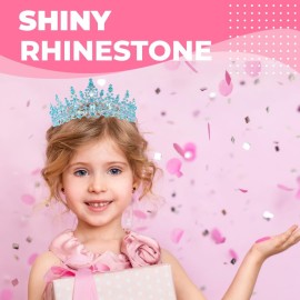 Papoopy Birthday Tiara Crown with Sash for Women, Headband Hair Accessories for Wedding Party Costume (A-Blue) Papoopy Birthday Tiara Crown with Sash for Women, Headband Hair Accessories for Wedding Party Costume (A-Blue)