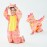 DearSun Child\'s T-Rex Dinosaur Costume Dinosaur Costume for Kids Fancy Dress Costume Hooded Romper Jumpsuit (XS/90, Pink)