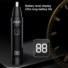 HILYC Ear and Nose Hair Trimmer, USB Rechargeable, Painless, for Eyebrow and Facial Hair, Men and WomenElectric Waterproof Facial Hair Remover Epilator Shaver with (Flat)