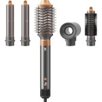 Hair Dryer Brush, webeauty 5 in 1 One Step Professional Hot Air Brush Set for Fast Drying, Curling Drying, Straightening Combing, Hair Styler [Ceramic Coating] [Negative Ion] 110000 RPM (Gold)