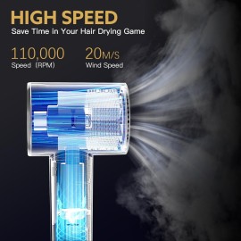 Hair Dryer Brush, webeauty 5 in 1 One Step Professional Hot Air Brush Set for Fast Drying, Curling Drying, Straightening Combing, Hair Styler [Ceramic Coating] [Negative Ion] 110000 RPM (Gold)