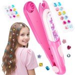 Yoloflix Hair Gem Stamper Kit, Bling Hair Jewels for Girls Toys, Hair Styling Tool with Reusable Shining Diamonds, Birthday Gifts Toys for Girls