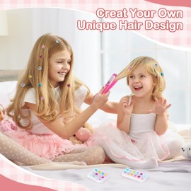 Yoloflix Hair Gem Stamper Kit, Bling Hair Jewels for Girls Toys, Hair Styling Tool with Reusable Shining Diamonds, Birthday Gifts Toys for Girls
