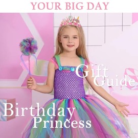 SuPoo 2nd Birthday Headband - Flower Crown for Girls Princess Tiara - Cute 2 Year Old Birthday Party Decorations Accessory