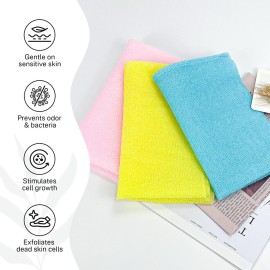 Yiclick Exfoliating Washcloth Towel3 Pack- Exfoliating Body Scrubber Exfoliator, Back Scrubber for Shower Bath, Exfoliate Rags Wash Cloths, Loofah Lufa Sponge, Body Scrub & Exfoliation Women Men