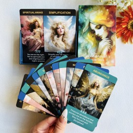 Qcsdckot Angel Numbers Oracle Cards, Oracle Cards for Beginners, Enhance Your Spiritual Journey with The Angel Number Affirmation Cards