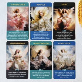 Qcsdckot Angel Numbers Oracle Cards, Oracle Cards for Beginners, Enhance Your Spiritual Journey with The Angel Number Affirmation Cards