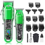 GLAKER Hair Clippers for Men - Cordless Zero-Gap Trimmer - Green