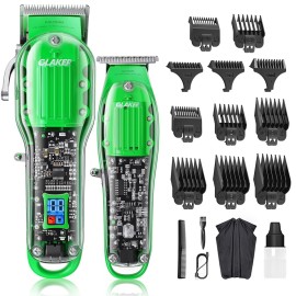 GLAKER Hair Clippers for Men - Cordless Zero-Gap Trimmer - Green