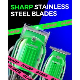 GLAKER Hair Clippers for Men - Cordless Zero-Gap Trimmer - Green