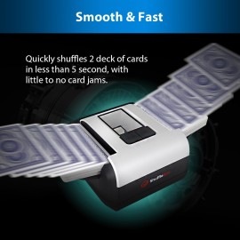 ShuffleBox S1 Automatic Card Shuffler with 2000mAh Rechargeable Built-in Battery, 2 Deck Ultra Quiet Shuffling Machine
