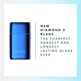 Blade & Stone PS501 Foil Shaver | Graphene-X Blade | Professional Foil Shaver for Men | 8000 RPM Durable Motor, All-Metal, Cordless Barber Shaver - Big Blue