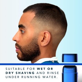 Blade & Stone PS501 Foil Shaver | Graphene-X Blade | Professional Foil Shaver for Men | 8000 RPM Durable Motor, All-Metal, Cordless Barber Shaver - Big Blue