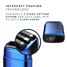 Blade & Stone PS501 Foil Shaver | Graphene-X Blade | Professional Foil Shaver for Men | 8000 RPM Durable Motor, All-Metal, Cordless Barber Shaver - Big Blue