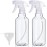 Plastic Spray Bottles, 2-Pack, 16.9 Oz, Mist & Stream, Heavy Duty Spraying, Empty Water Spray Bottle for Cleaning Solutions, Essential Oils, Hair, Plants, BBQ, Cat Dog Behavior Correction (Clear)