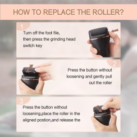 AdamPark Callus Removers 8 Pack Replacement Rollers Heads for Electric Feet File Pedicure Tools, Pedicure Kit Refill Rollers 3 Extra Coarse, 3 Regular Coarse, 2 Fine Coarse Refill Rollers